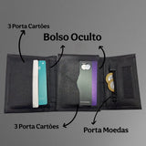 Porta-cartões Elite em Couro Legítimo Premium